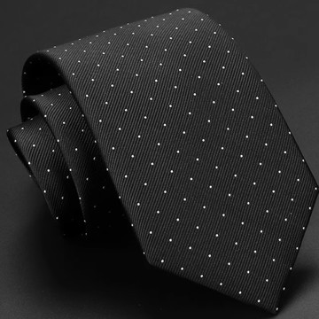 【拉福】領帶窄版領帶6cm點點領帶手打領帶(黑)