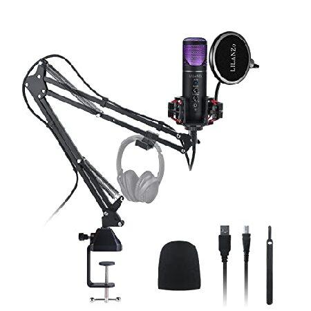 LILANZo USB Microphone, Podcast Gaming Microphone for PC PS4 Streaming, Computer Condenser Cardioid Mic for Recording, Singing, YouTube, Tiktok, Stu