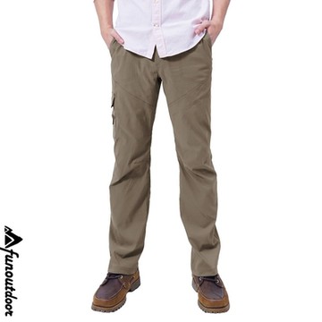 男多口袋防潑水科技輕薄超彈快乾萊卡UPF50+防曬長褲(HPM001S 褐色)