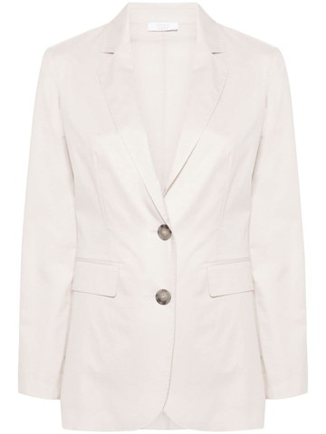Peserico - twill cotton-blend blazer - women - Polyester/Elastane/Cotton/Cotton - 40 - Neutrals
