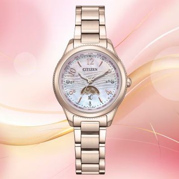 CITIZEN 星辰 xC 限量 光動能日月顯示 櫻花粉紅金 鈦金屬 電波女錶 送禮 禮物 推薦 EE1004-65N