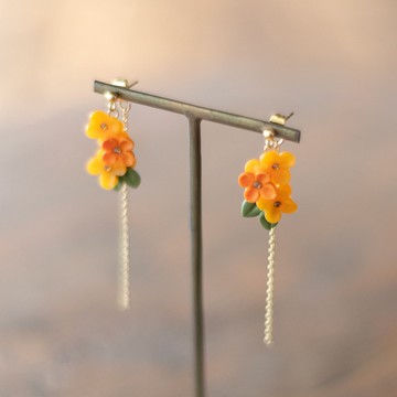 搖曳的鏈條和桂花 耳環 / 耳夾