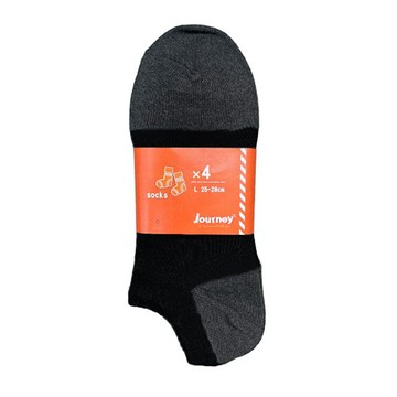 竹炭船型襪（黑4入）