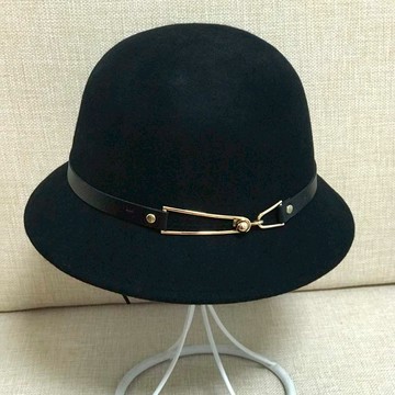 優雅百搭氣質小盆帽女秋冬對扣漁夫帽子韓版潮出游圓頂禮帽潮1入