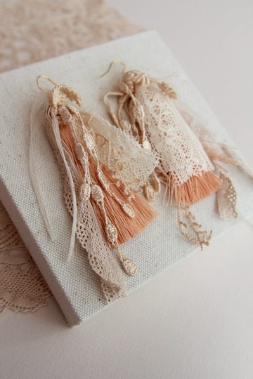 耳環 飾品 花耳環 花辦耳環 流蘇耳環 乾花耳環 少女風 日系作品