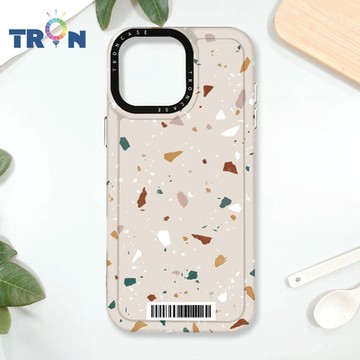 TRON IPhone 16 Pro Max 彩色幾何小磨石子B款 防摔太空載具殼 透黑 軟硬 手機殼