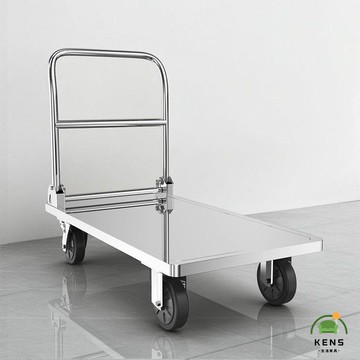 免運/附發票 推車 小推車 不銹鋼平板車靜音小推車拉車拉貨手推車加厚搬運車拖車折疊貨車工廠現貨直銷 店長新品推薦 5kk