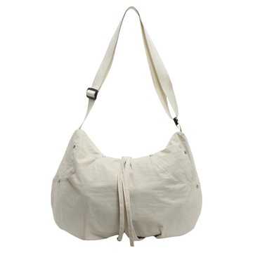 Sayaka 紗彌佳 半月包 霧暮行包 純色輕量時尚褶皺防潑包 肩背斜背水餃包  米白色  均碼