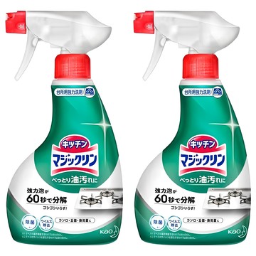 Kao 花王 Magiclean 魔術靈 廚房油污清潔劑 強力泡沫型 60秒迅速分解  400ml  2瓶