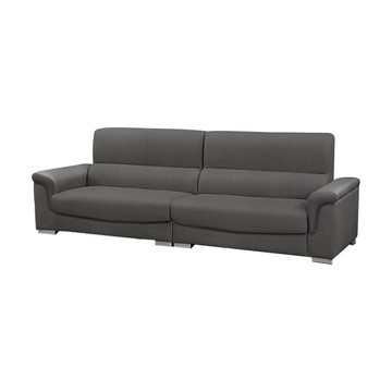 【本木】泰森 透氣耐磨貓抓皮4人坐沙發灰藍#33