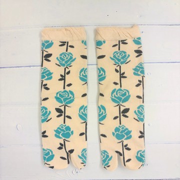 足袋襪 兩趾襪(藍玫瑰)日本文化足袋短襪 23~25cm