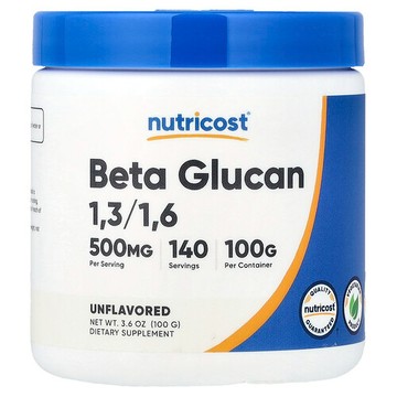 Nutricost, β-葡聚糖 1,3/1,6，原味，3.6 盎司（100 克）