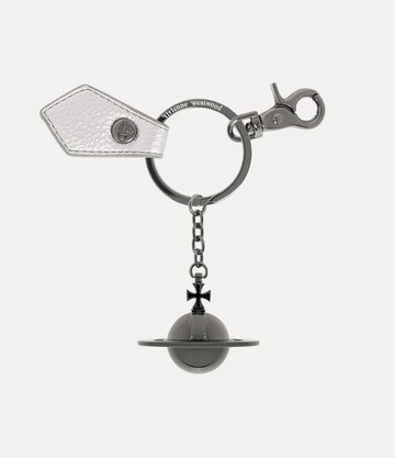 Vivienne Westwood 3d Orb Keyring Metal Silver-pu-grain One Size Unisex