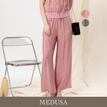 現貨【MEDUSA 曼度莎】輕盈絲感鬆緊休閒寬褲 - 2色（M-XL）｜女休閒長褲 寬褲 夏季穿搭