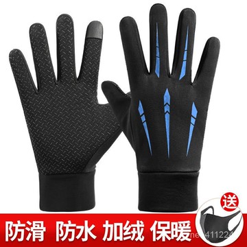 臺灣有貨⚡男士秋冬季騎行手套戶外觸屏韓版防風防水防寒保暖加絨運動手套男 FHHH