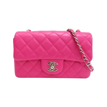CHANEL 香奈兒 桃紅色 羊皮 COCO 20 鍊帶 肩背包 淡金釦 【二手名牌BRAND OFF】