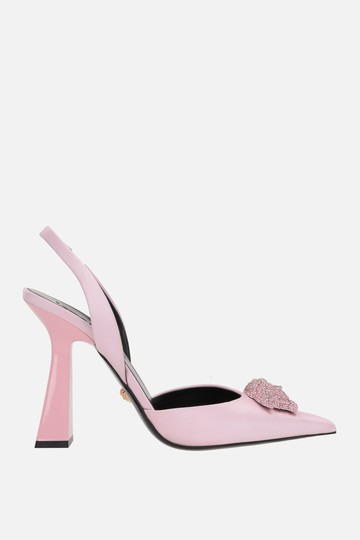 VERSACE La Medusa satin slingbacks Woman
