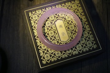 紫羅蘭寬版手鍊玉石正圈手環紫色禮盒裝