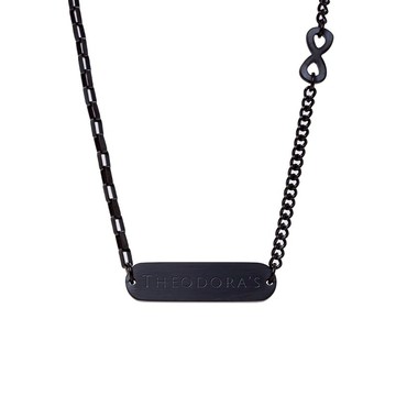 [送男生/生日禮物]【Theodora's】莫比烏斯 西德鋼項鍊-黑