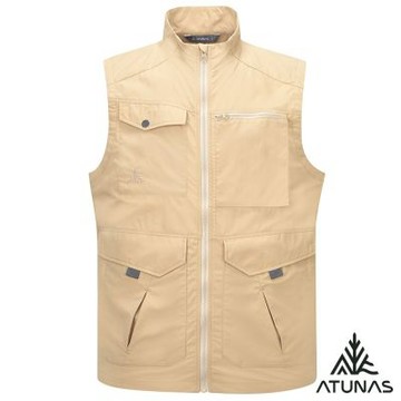 【ATUNAS 歐都納】50週年 中性款多袋型背心A1VEGZ01N卡其/釣魚/登山/工裝/防潑水