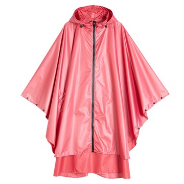 加寬款 素面前開式斗篷雨衣 F0592 360g  玫紅色  L(145~160cm)
