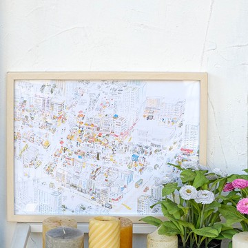 【旺角街市清明上河圖】掛畫 - 就係香港 X 貓珊