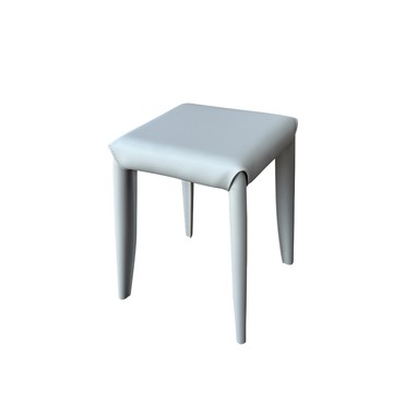 直人木業-ANTON馬鞍皮方凳-銀沙灰