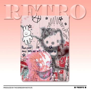 日系插畫小眾酷惡魔暗黑適用于iPadPro11三折保護殼air4/5/mini6