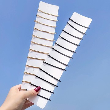 黑色簡約少女邊夾一字夾劉海夾子頭發飾側邊小發夾后腦勺頂夾發卡