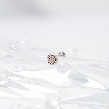 茶晶925純銀杯子蛋糕轉珠耳環