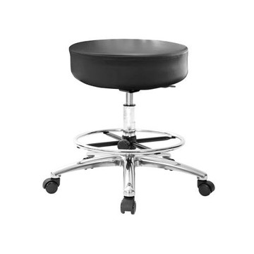 GXG 圓凳款 工作椅 (寬鋁腳+踏圈+防刮輪) TW-T01 LU1XK