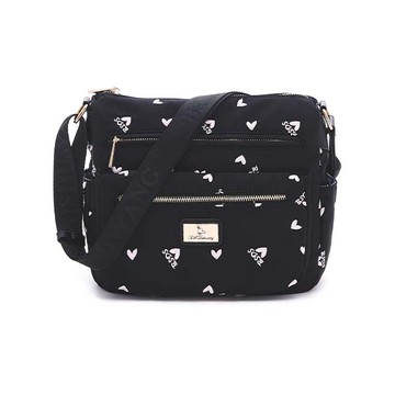 B.S.D.S冰山袋鼠 - 勾心紅妝 - 甜美刺繡多夾層側背包 - 心型粉【G069K】