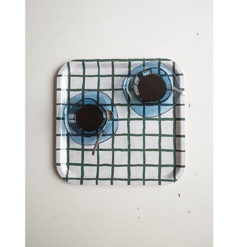 正方型托盤-BIG RUTA TRAY, GREEN (32 X 32 cm)