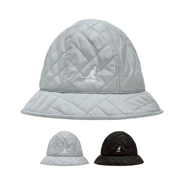 KANGOL QUILTED 鐘型帽 黑 / 淺灰 太空棉 鋪棉帽 秋冬款 鐘型帽 水桶帽 漁夫帽 袋鼠帽【TCC】