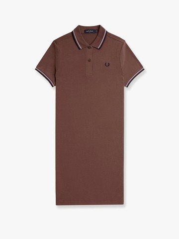 Stretch cotton polo dress with contrasting profiles - FRED PERRY - gender_Woman