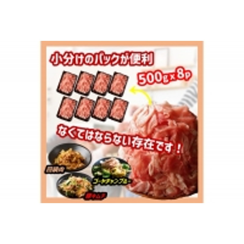 飯塚熟成豚】国産豚切落し4.0kg（500gｘ8p）【A2-068】 通販 LINEポイント最大2.0%GET | LINEショッピング