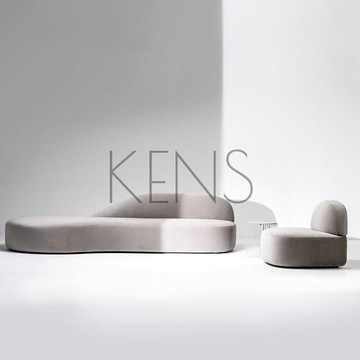 【KENS】沙發 沙發椅 創意辦公沙發現代休閑商務直排組合時尚個性簡約異形沙發弧形家具