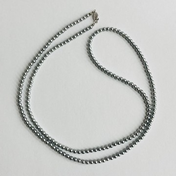 貝殼珍珠兩用長項鍊 / 4mm 約90cm / 灰色 / R / made in japan