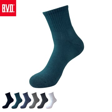 【BVD】氣墊男1/2襪-墨綠 B653 毛巾底 運動襪 休閒襪 男襪 襪子