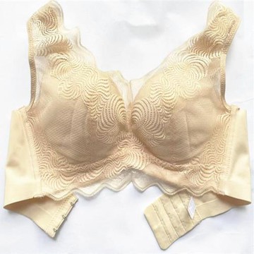 背心式蕾絲中厚舒適無鋼圈文胸罩聚攏調整型收副乳女士內衣4252