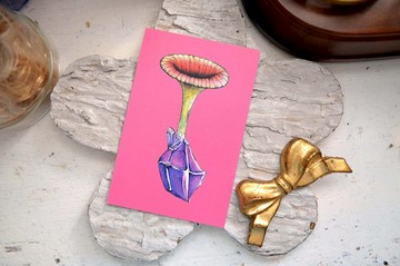 GOOKASO 魔法蘑菇紫水晶魔法石 明信片 可書寫硬卡紙材質POSTCARD