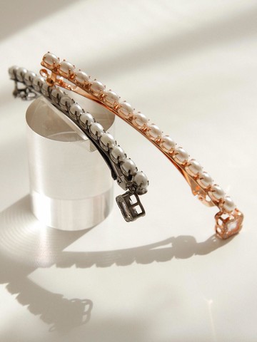 Dangle Clover Pearl Auto Hair Pin Long H01158