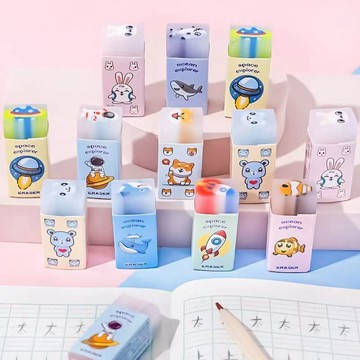 臺灣現/🎀橡皮擦 可愛橡皮擦卡通果凍橡皮擦小學生專用可切可愛兒童宇航員動物不留痕夾心橡皮