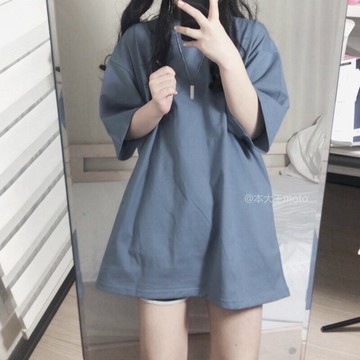 日系古著感純棉短袖t恤女網紅夏韓版ins潮原宿bf風怪味寬松上衣服