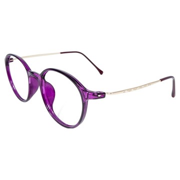 ALEGANT 港風玩色復古輕量圓框UV400濾藍光眼鏡 TR90  128mm  冷茶紫