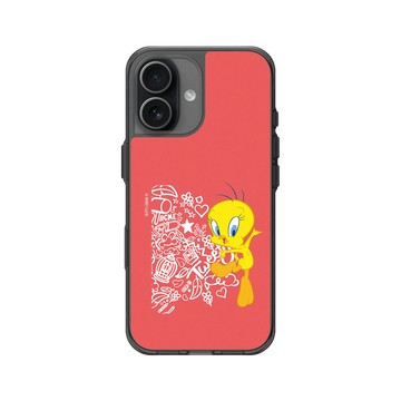 iPhone 17 Clear (相機按鈕) 酷墨灰 - 樂一通 Looney Tunes - 亂花系列-崔弟