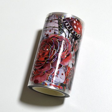 暗黑玫瑰 (復刻再版) PET 紙膠帶 鐳射銀 特殊工藝