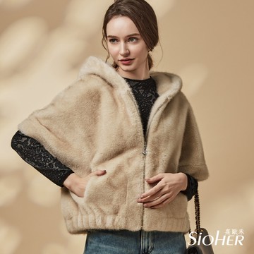 D. 奢華訂製永恆皮草外套 M-2XL 米色｜SiOHER熹歐禾