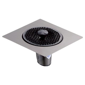 收納部屋 不鏽鋼金屬防臭地漏  槍灰色  1個