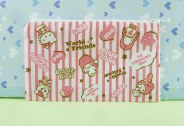 【震撼精品百貨】Hello Kitty 凱蒂貓~筆袋-粉白條